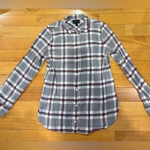J. Crew Women's Blue and Red Plaid Shirt